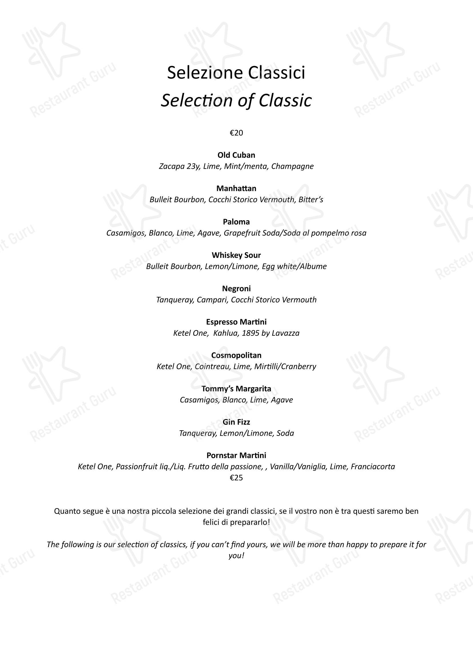 Menu di Il Bar della Musa - Menu bar