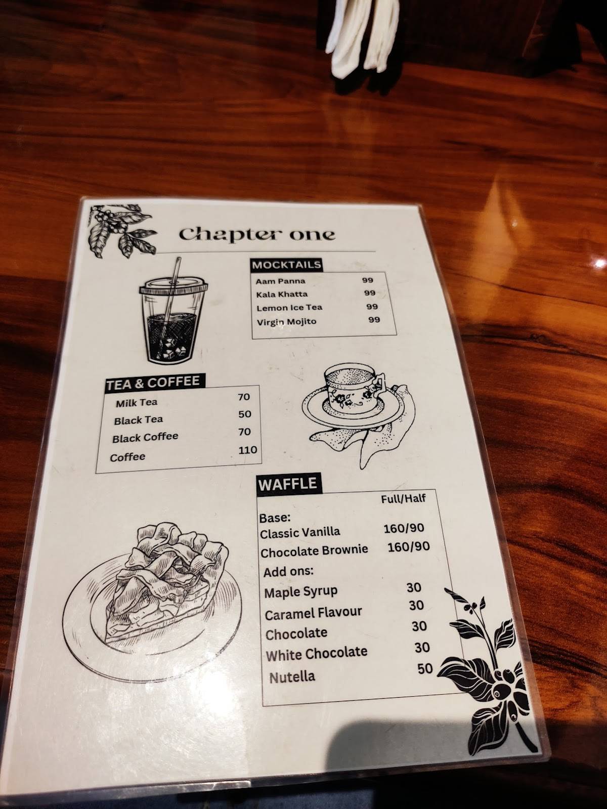 Chapter One menu