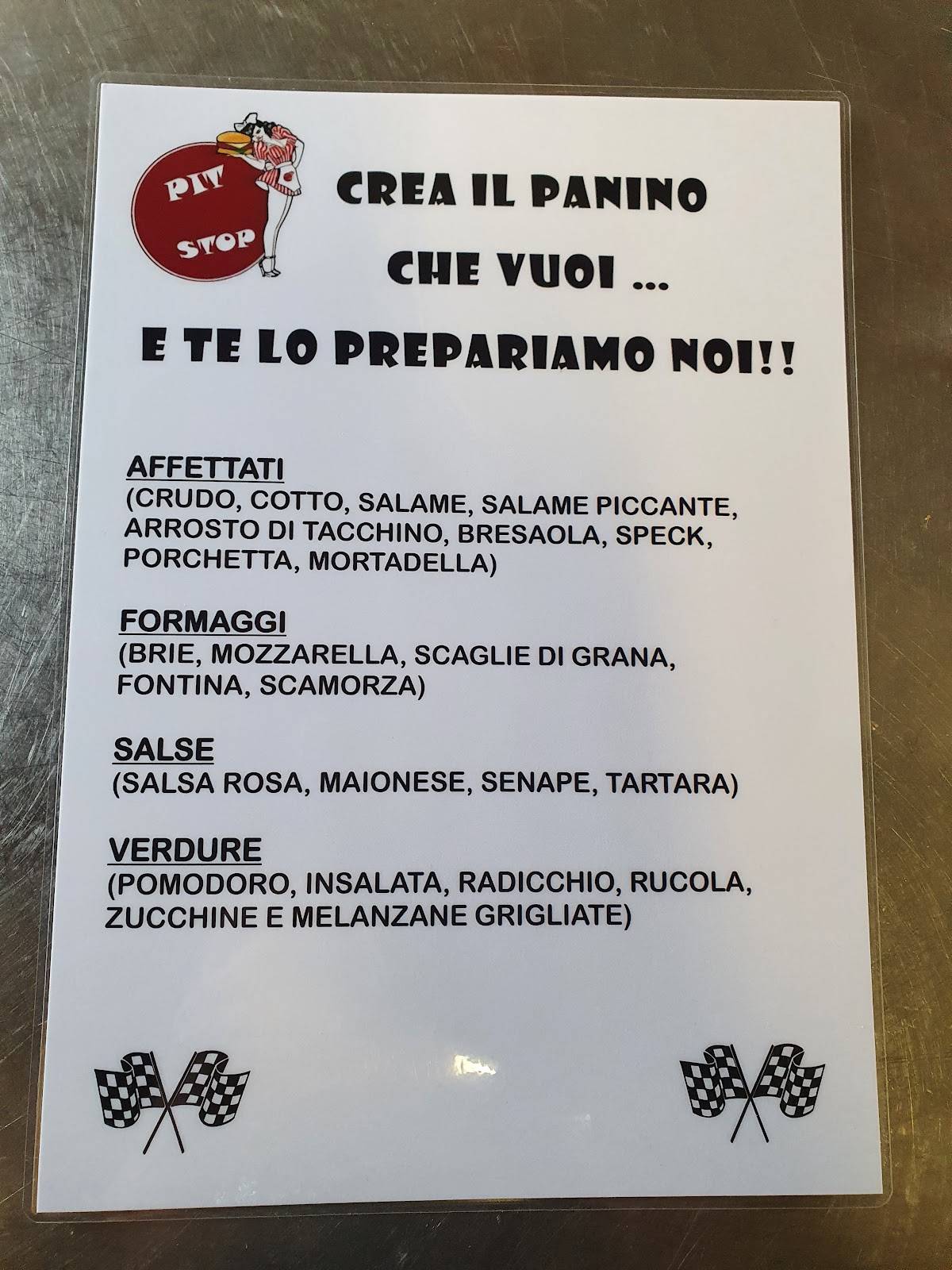 Menu di Pit Stop Risto Bar 