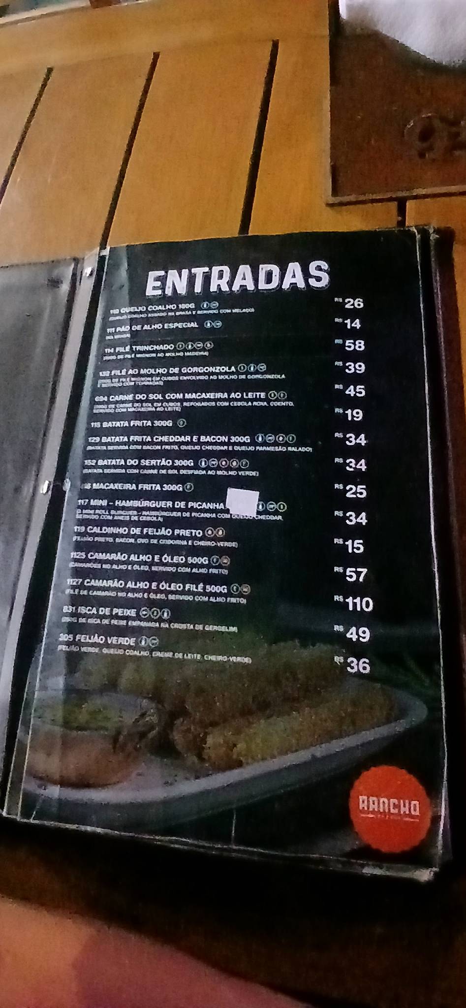 Rancho do Poço cardápio