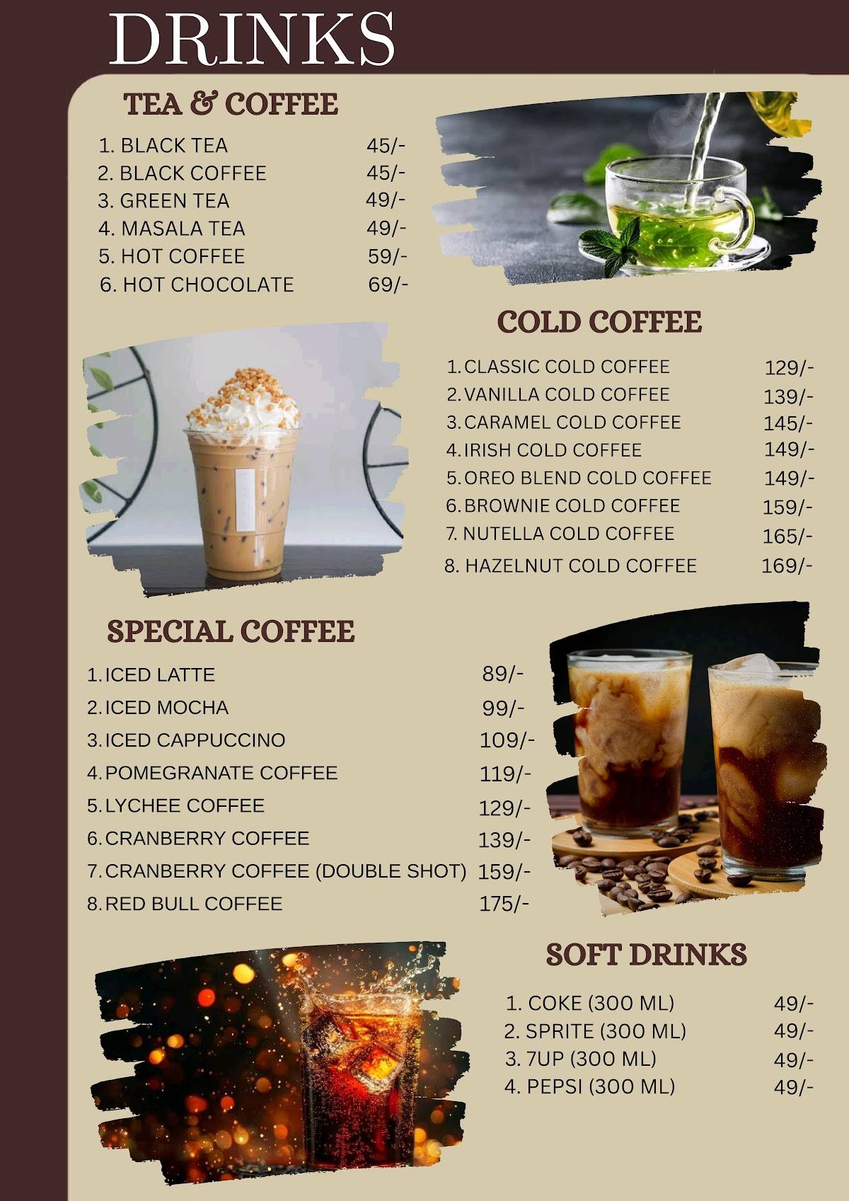 Famous d'cafe menu