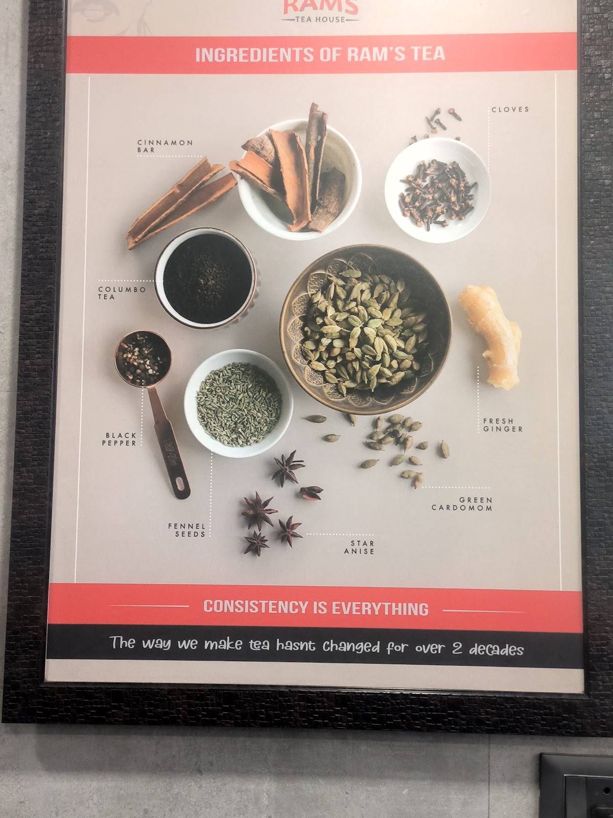 Ram's Tea House menu