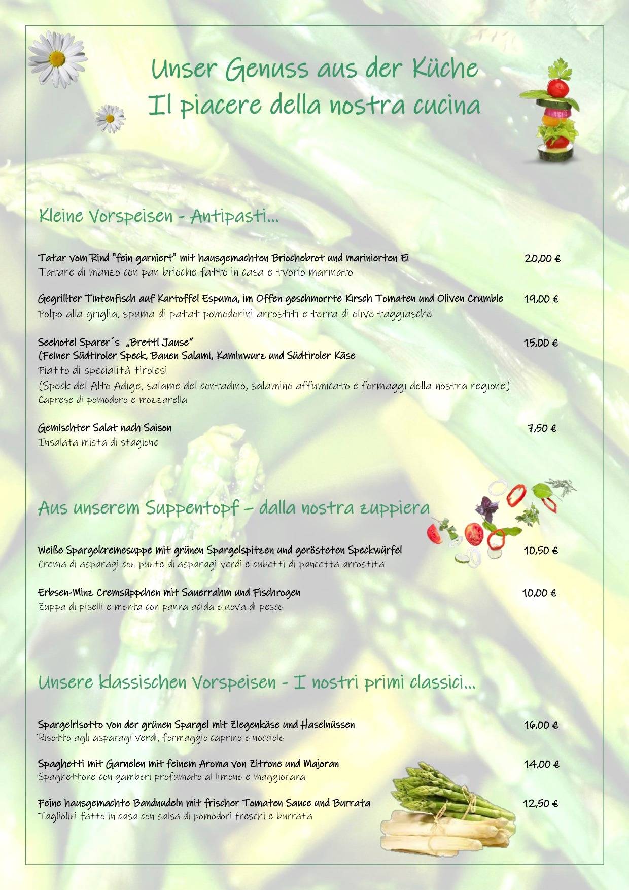 Menu de Restaurant Rast am See