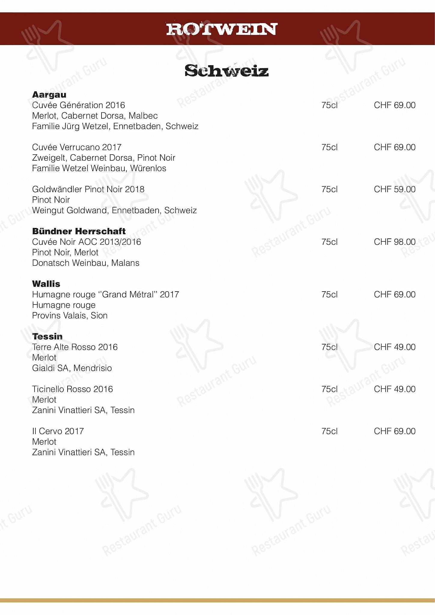 Restaurant elements dans Baden - OUR MENU