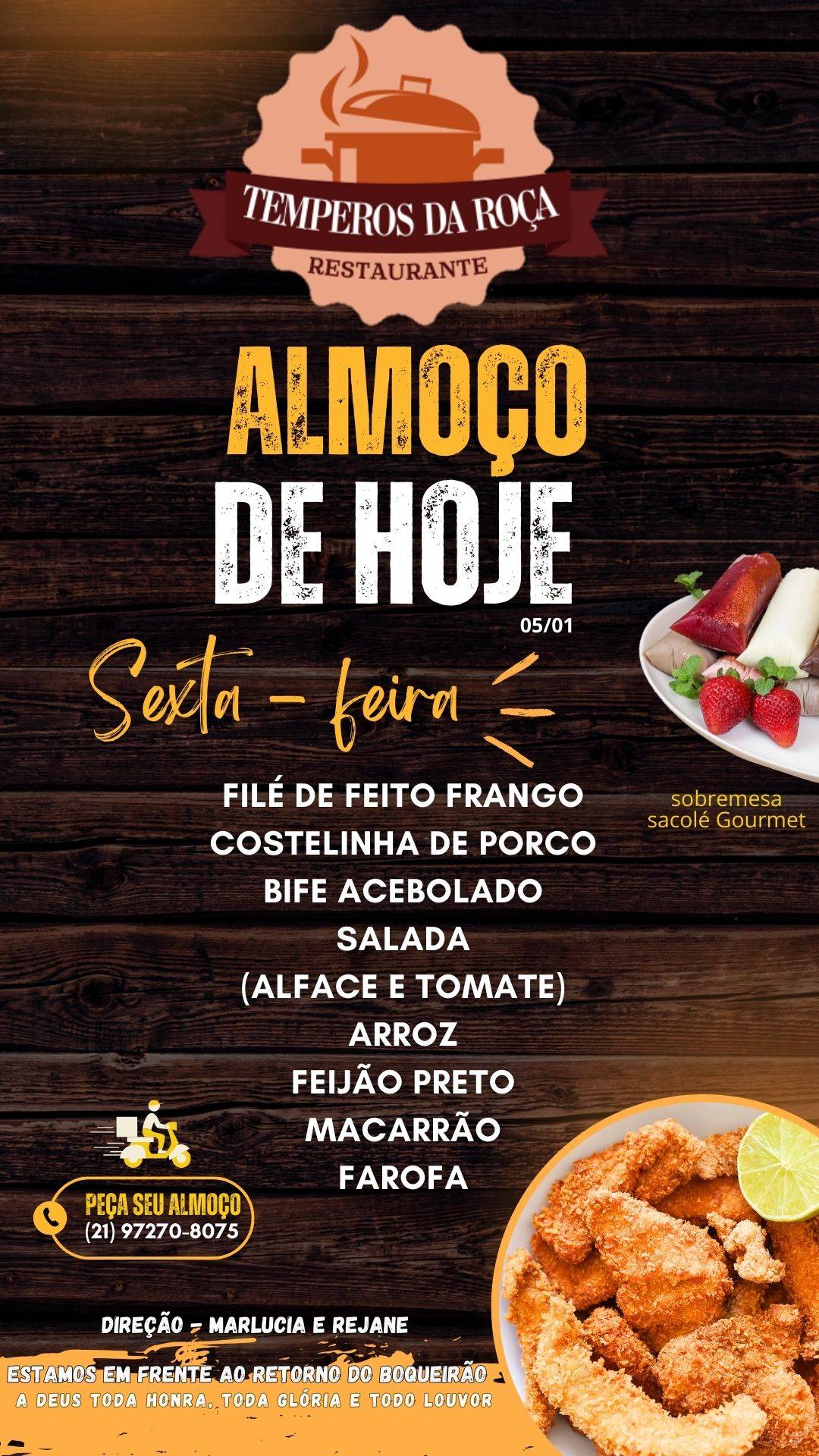 Restaurante TEMPEROS DA ROÇA cardápio