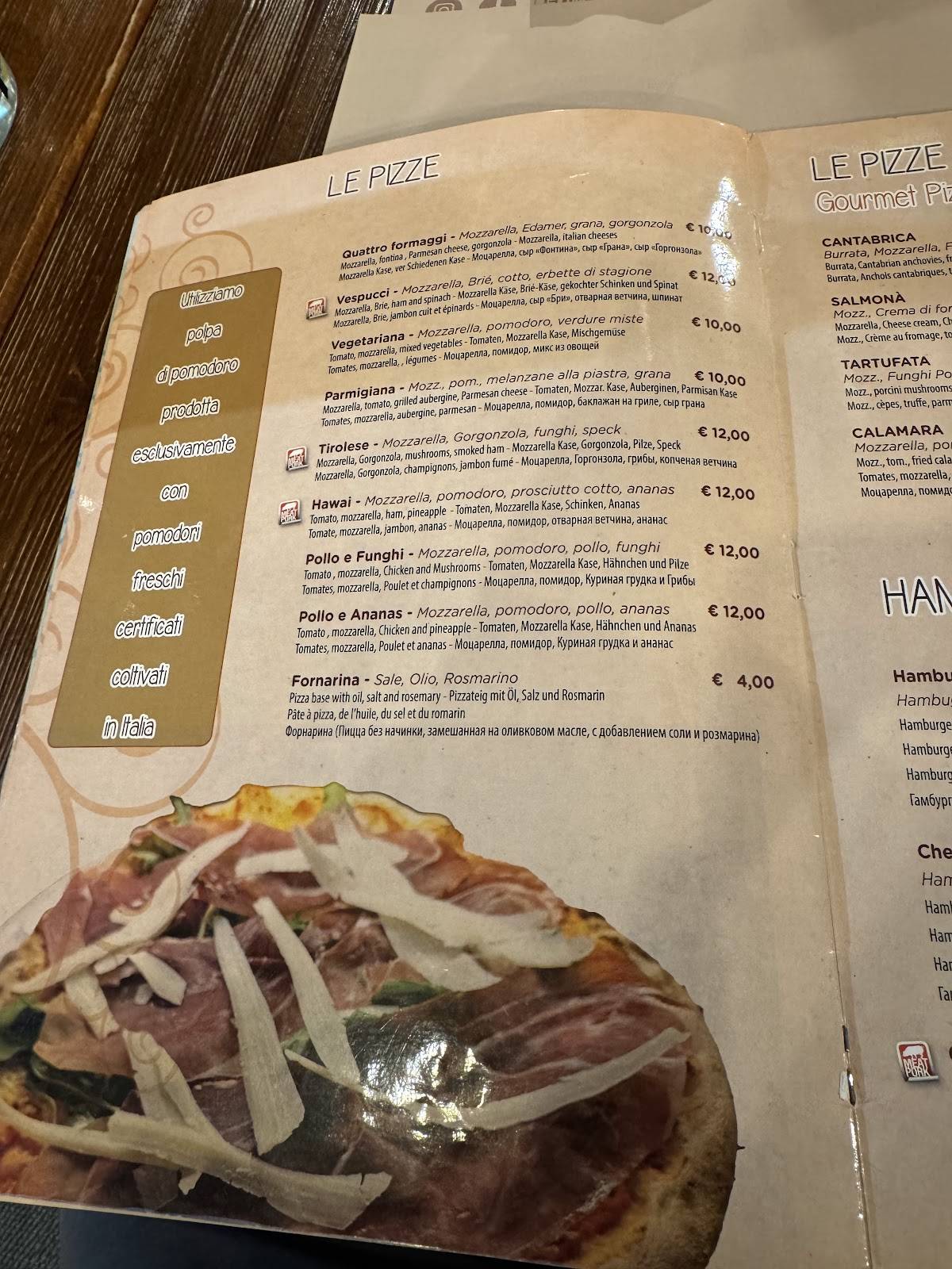 Menu di Ristorante Amerigo 