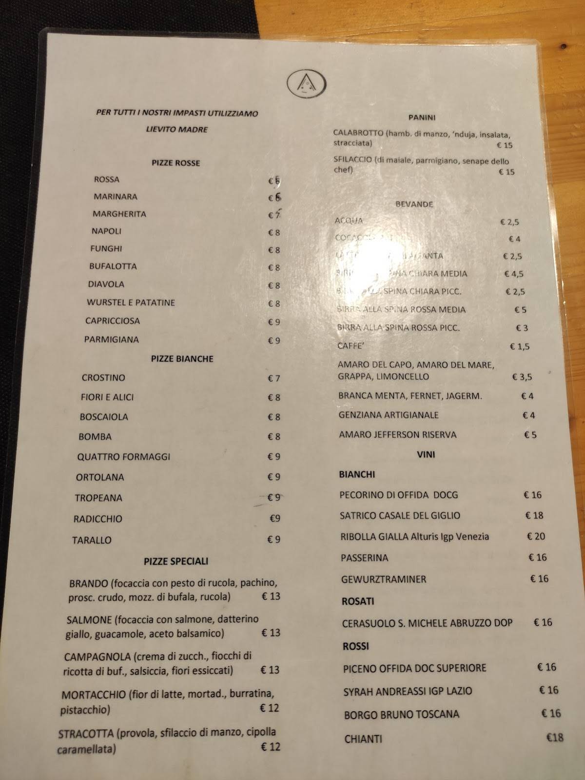 Menu di Ristorante Brando 