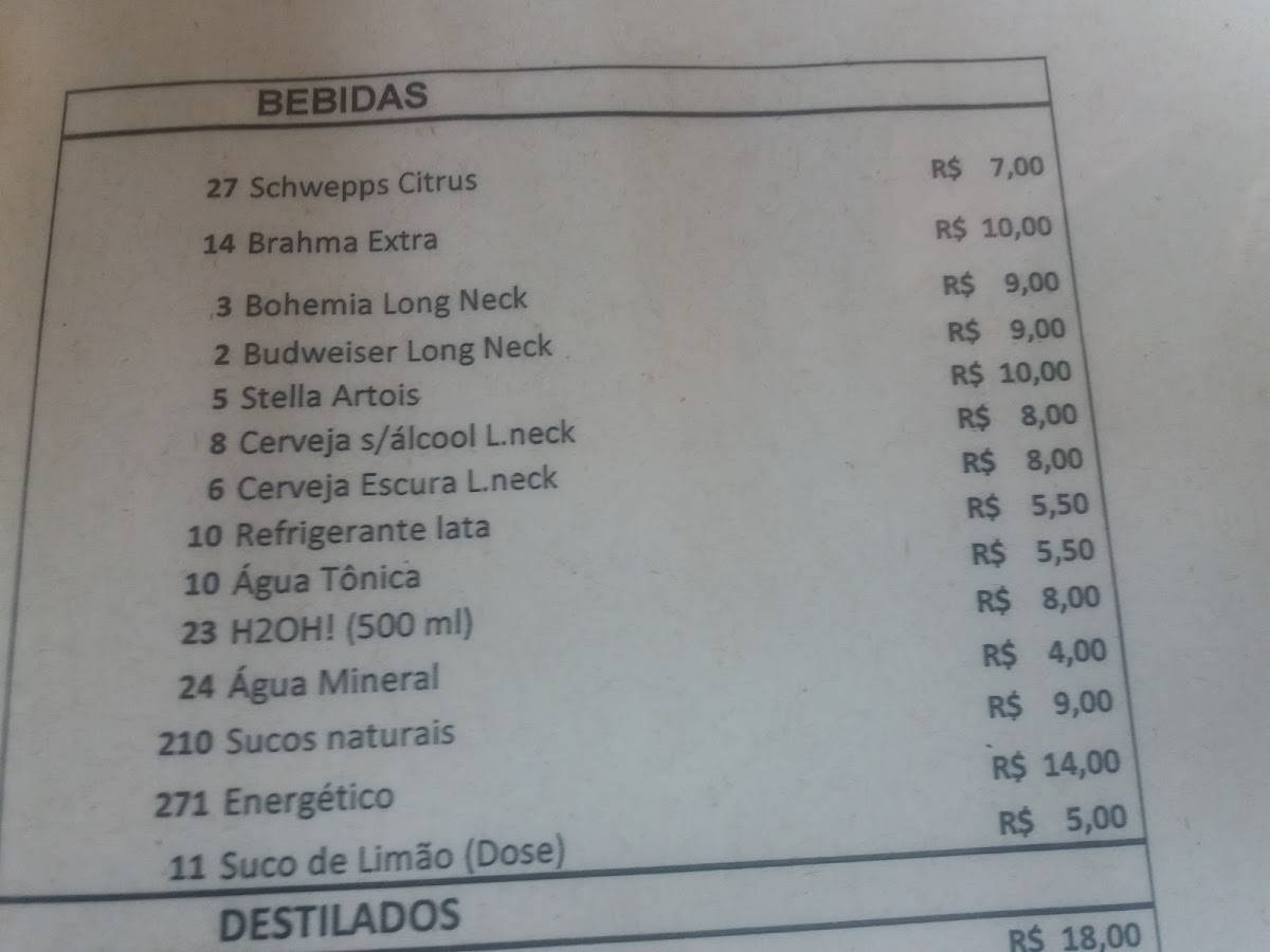 Topo do Mundo cardápio