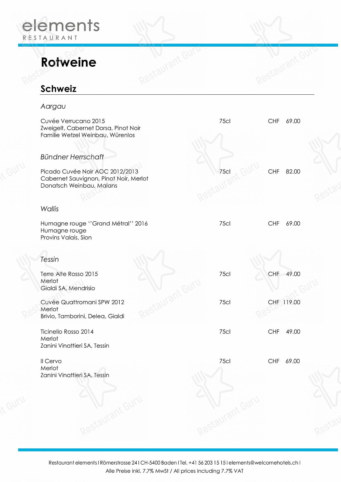 Menu pour Restaurant elements - OUR MENU