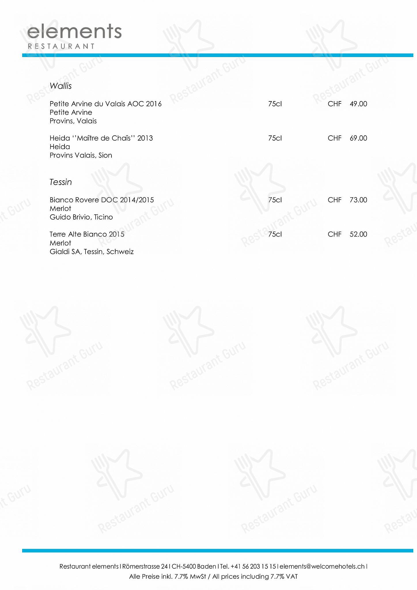 Menu pour Restaurant elements - OUR MENU