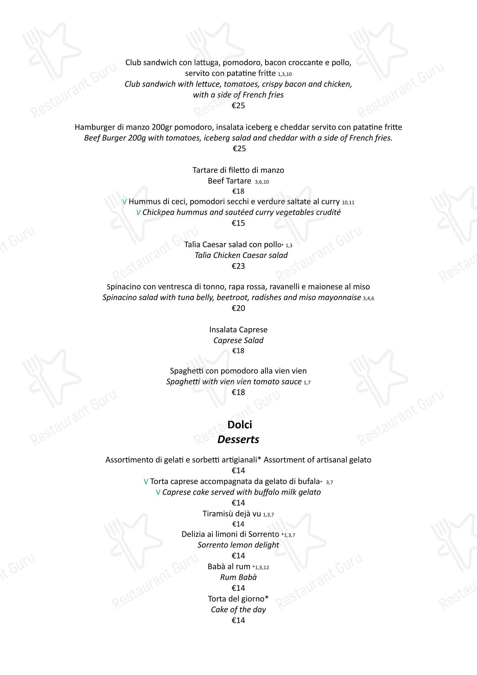 Il Bar della Musa in Roma - Menu bar