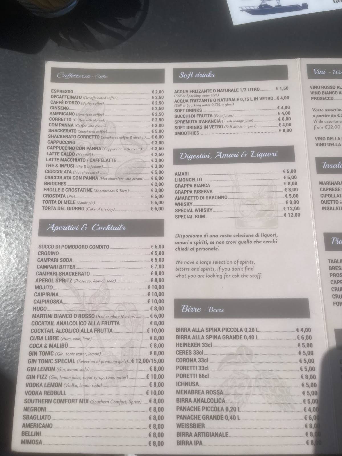 Menu di Bar Roma 