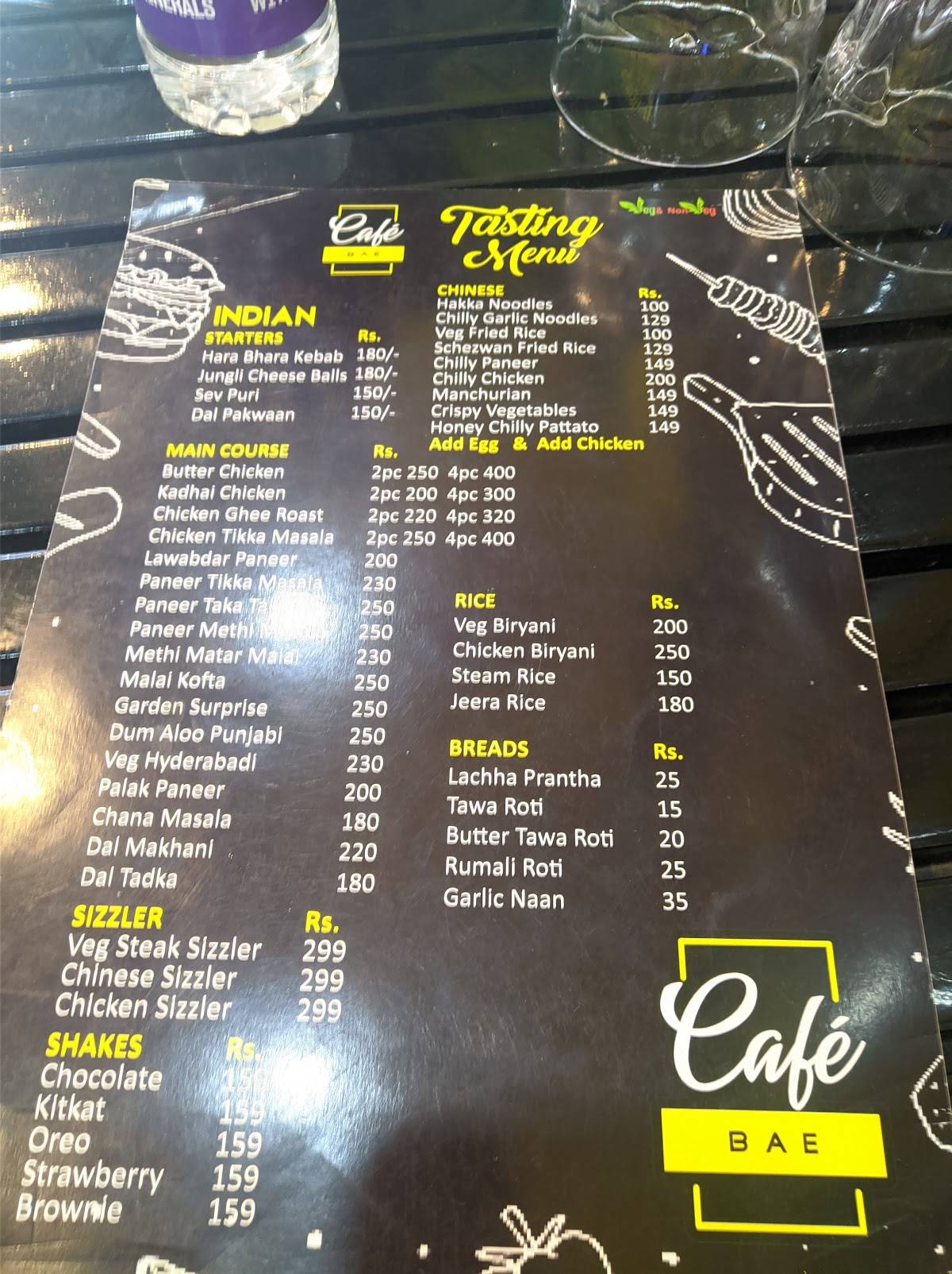 Cafe BAE menu