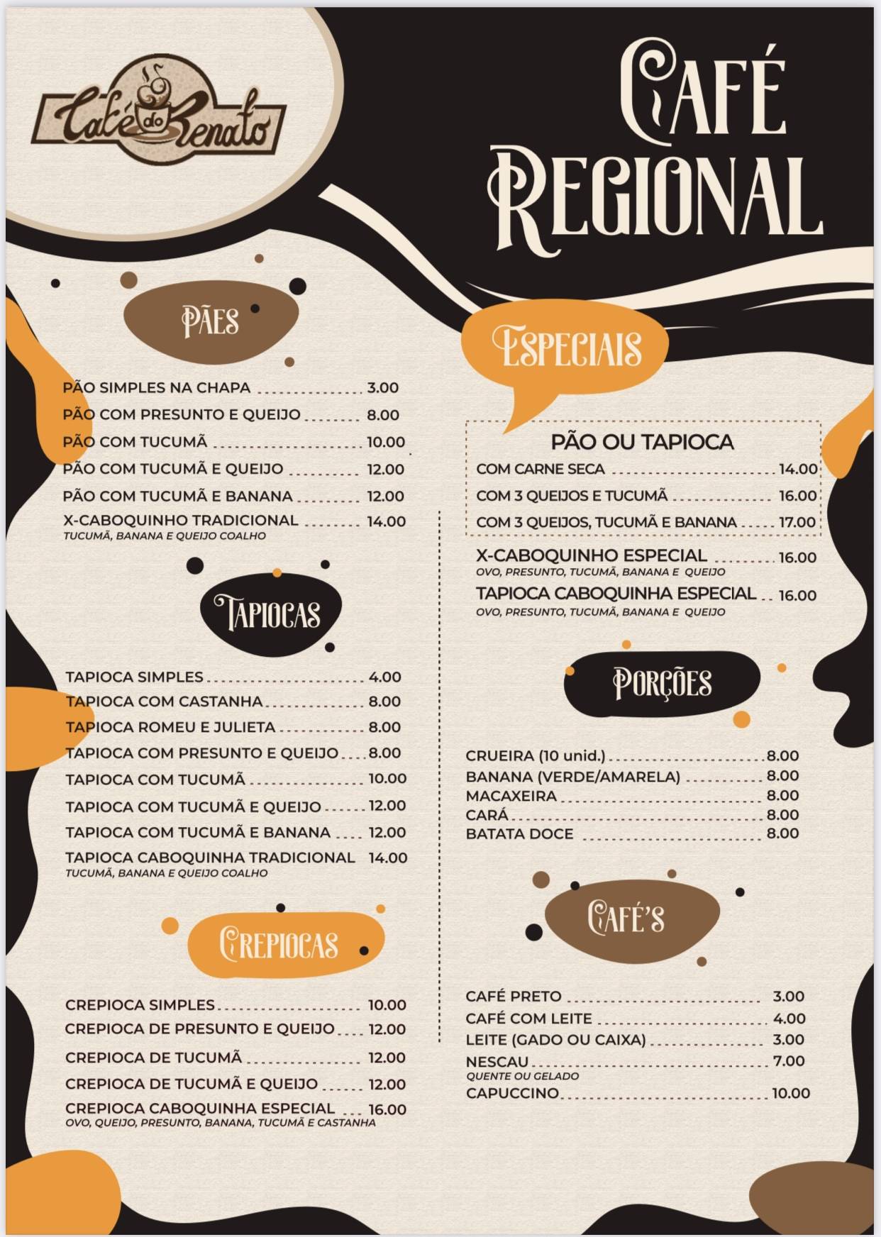 Café & Restaurante do Renato cardápio