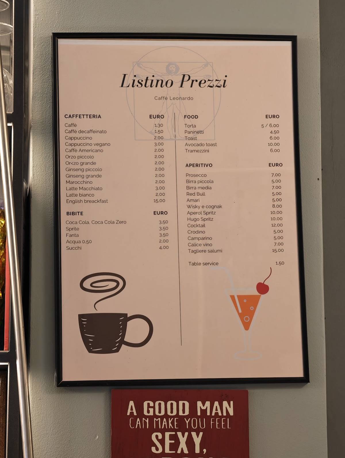 Menu di Caffè Leonardo 