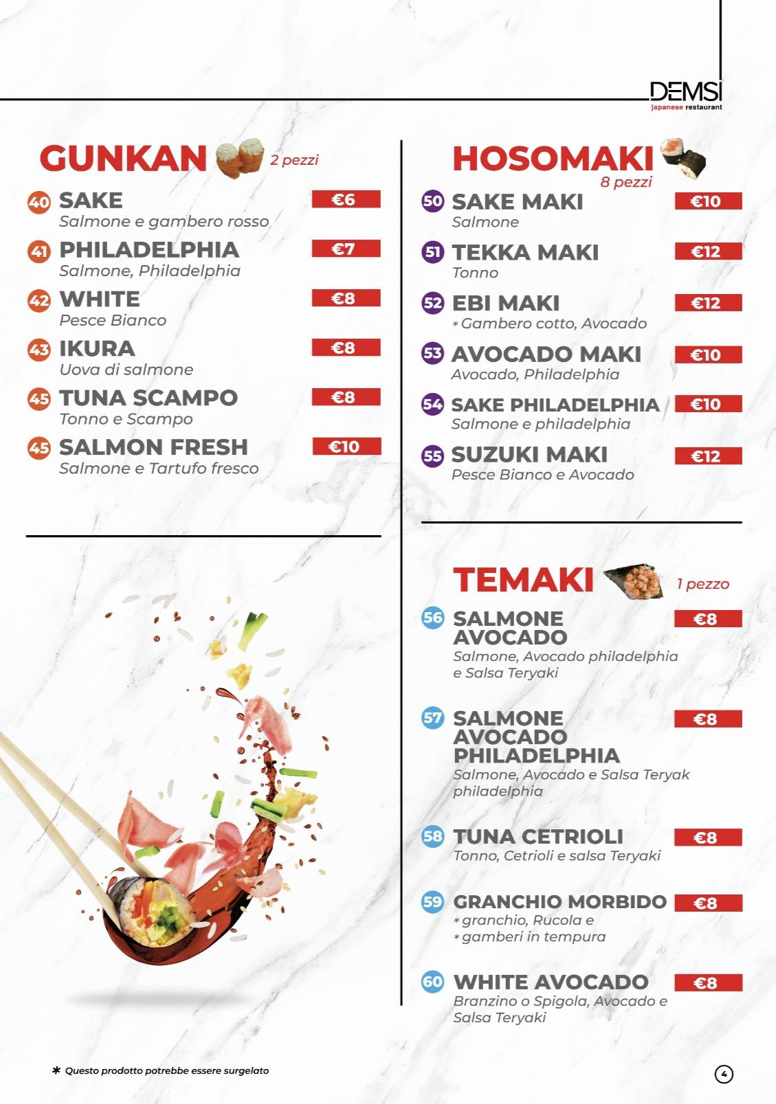 Menu di DEMSI Japanese Restaurant 