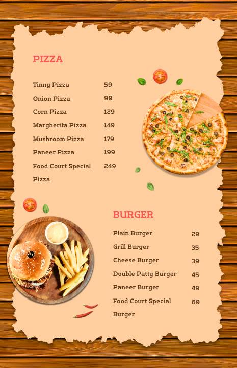Food Court menu