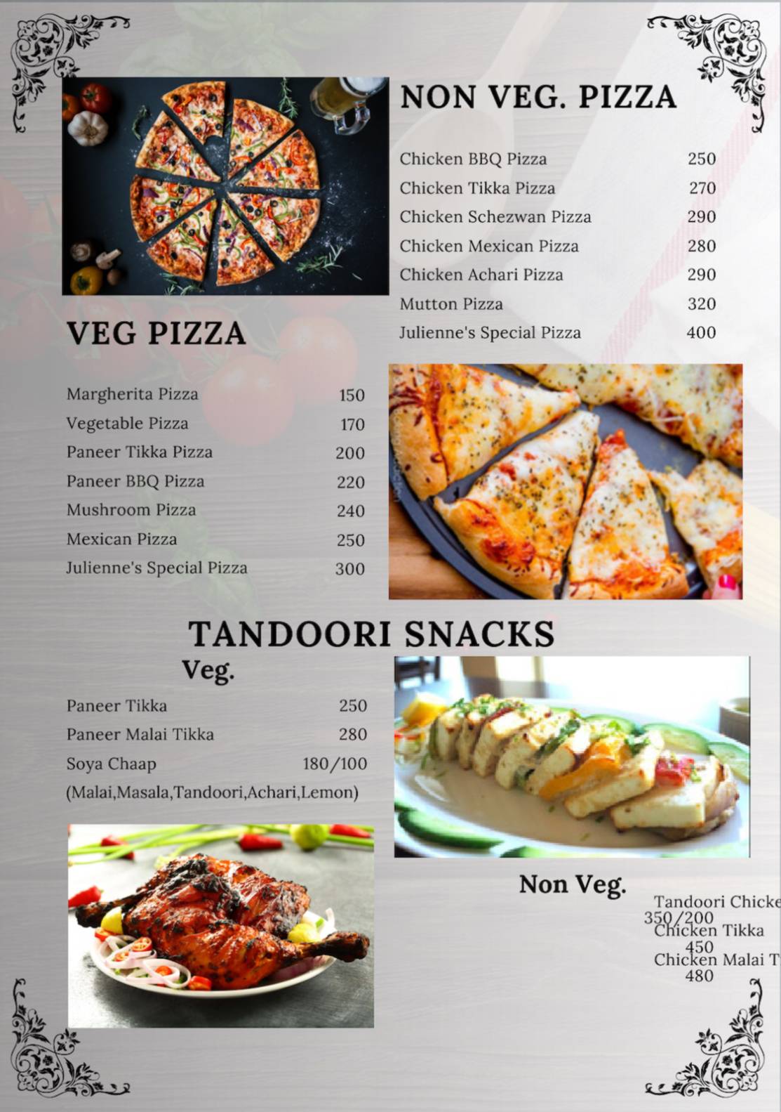 Julienne Kitchen menu