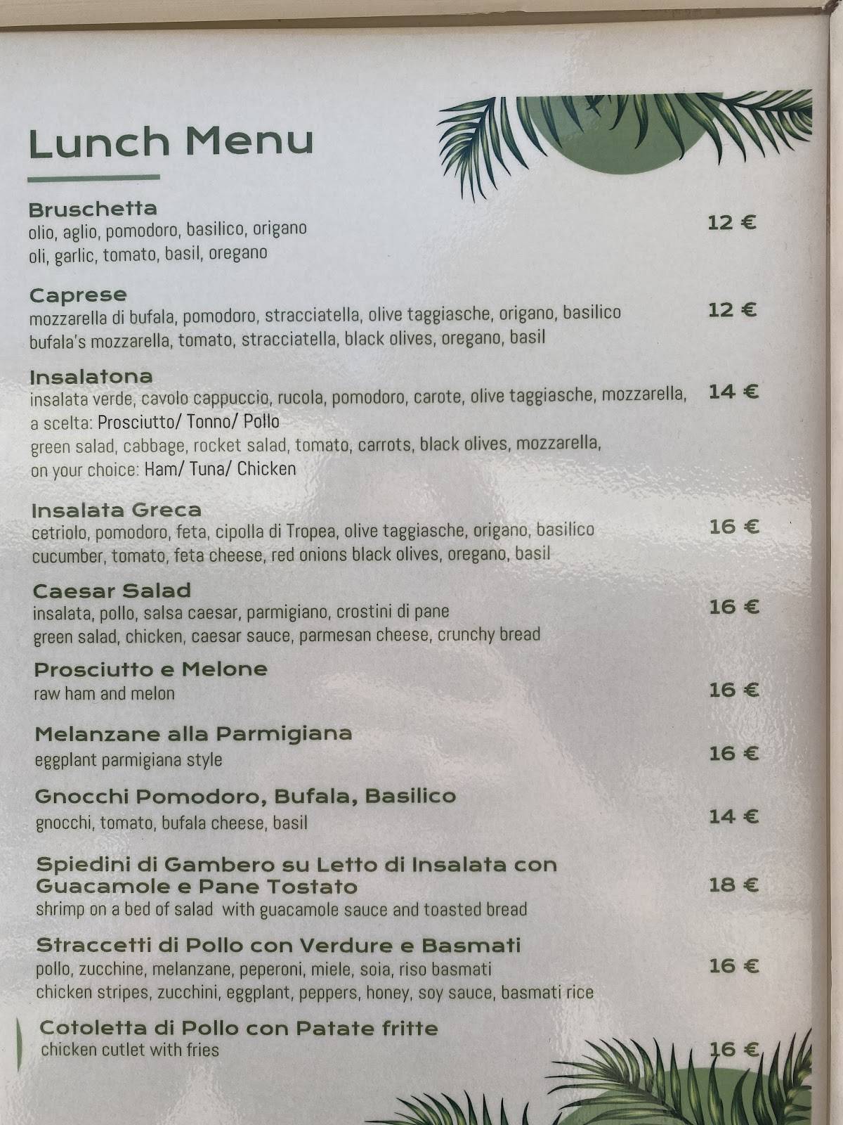 Menu di Ristorante " Roxy Bar" 