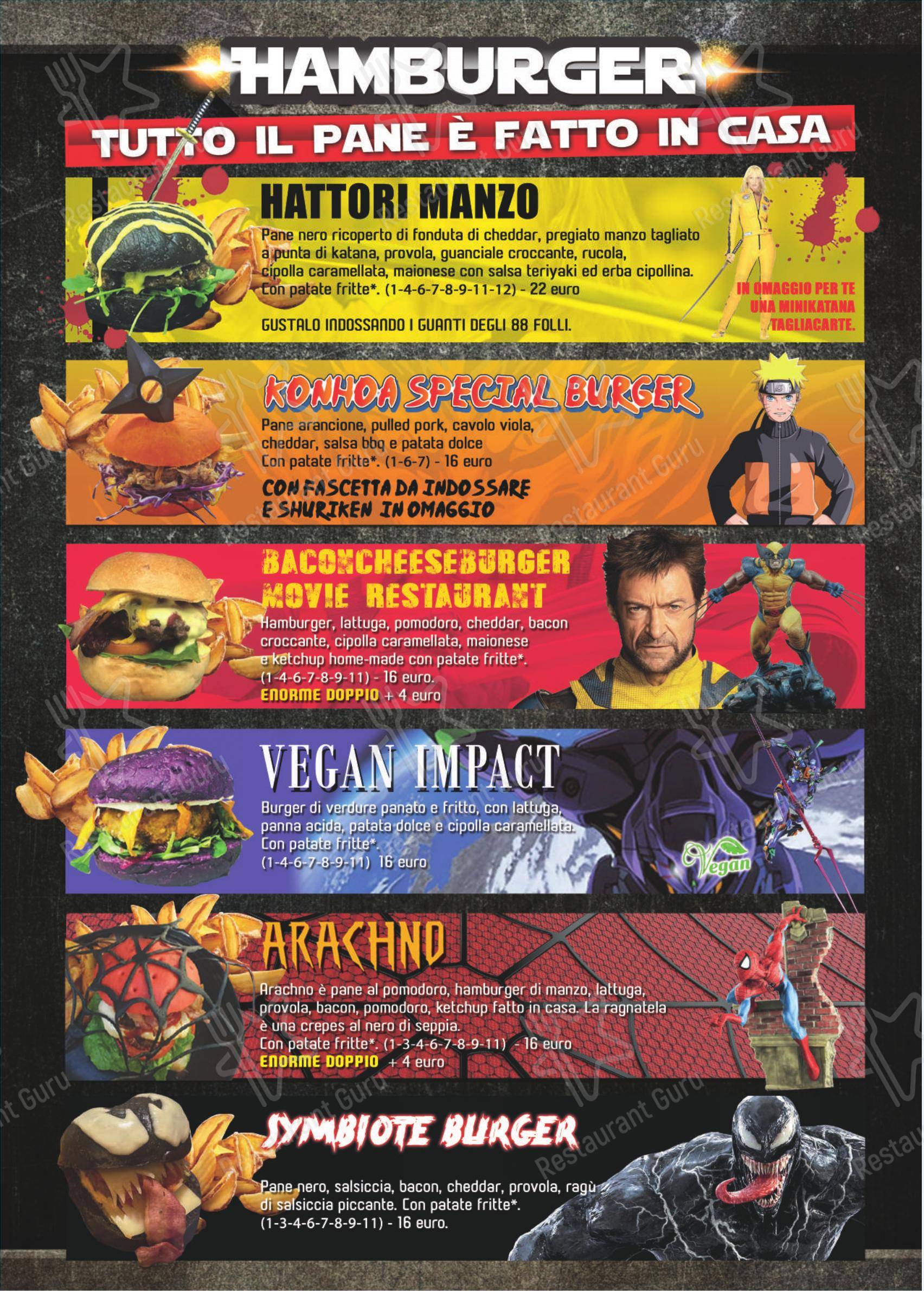 Movie Restaurant in Roma - Menu