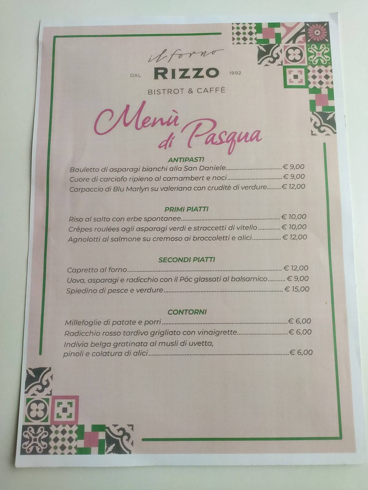 Menu di Panificio Rizzo 