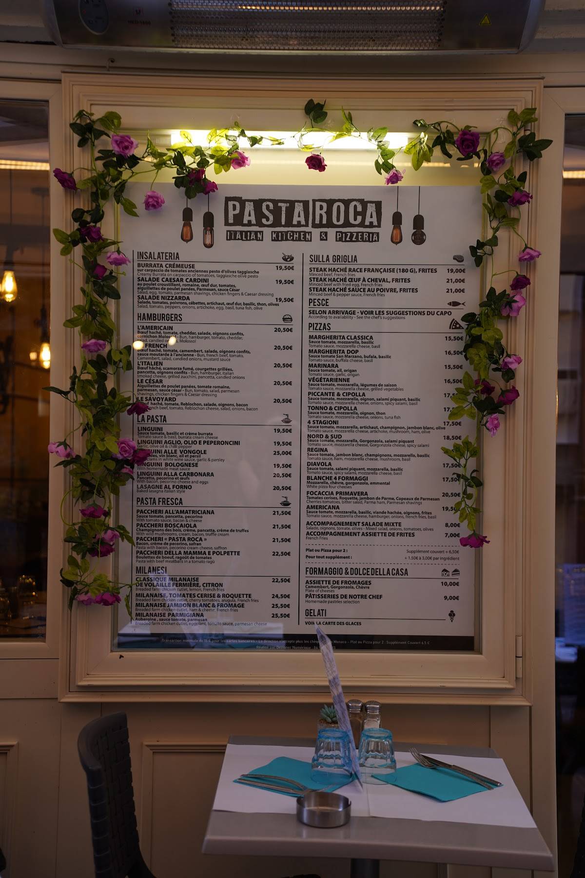 Menu de Pasta Roca