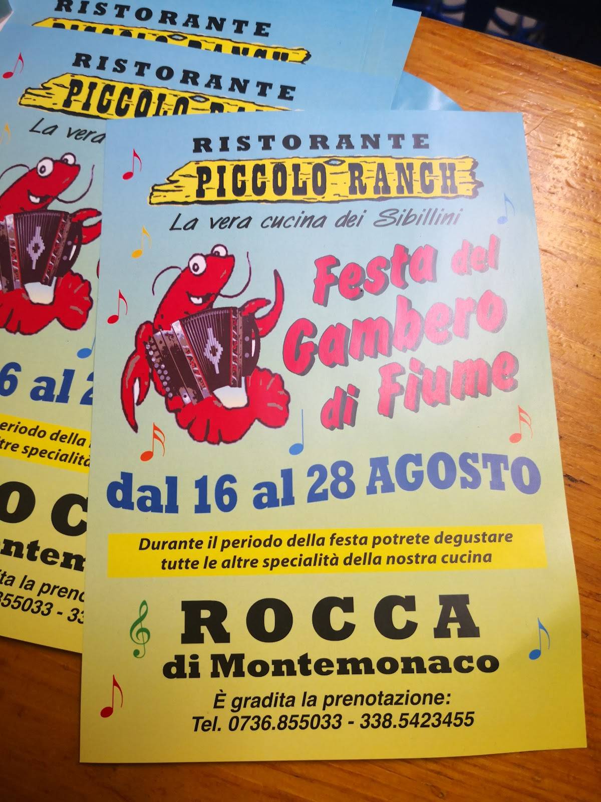 Menu di Piccolo Ranch Montemonaco 