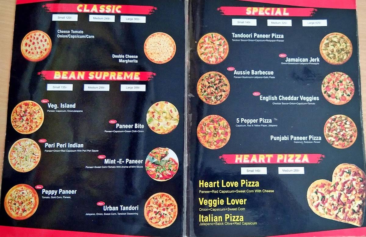 Pizza bean menu