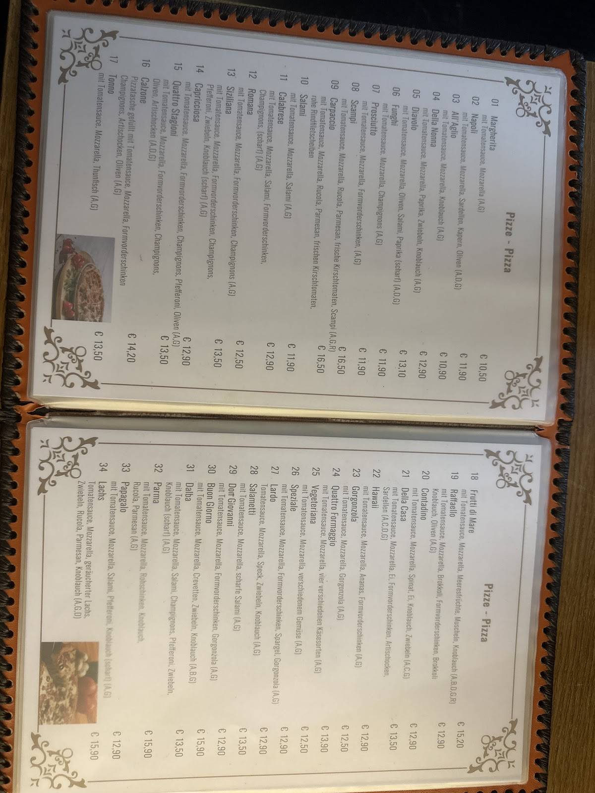 Menu de Pizzeria Ristorante Raffaello