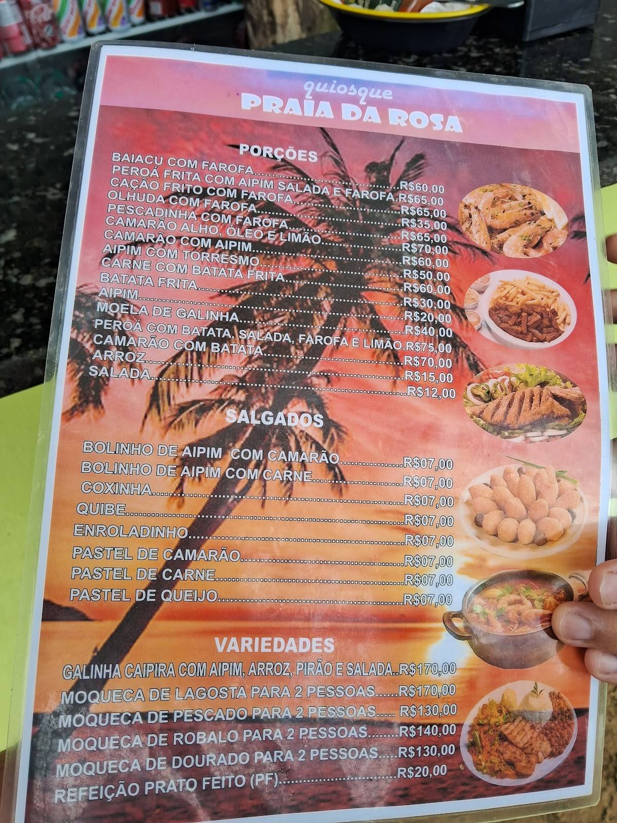 Quiosque Praia da Rosa cardápio
