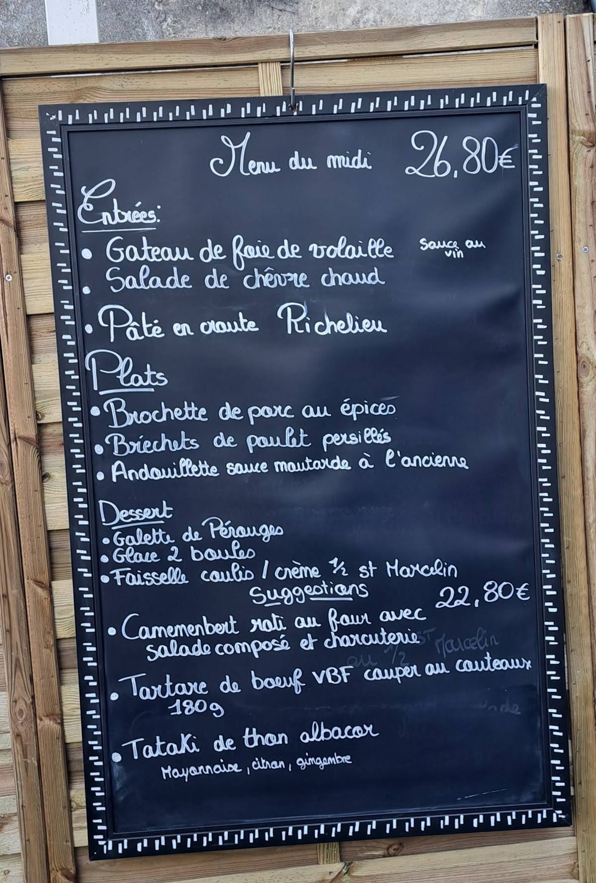 Menu de Restaurant Les Terrasses de Pérouges