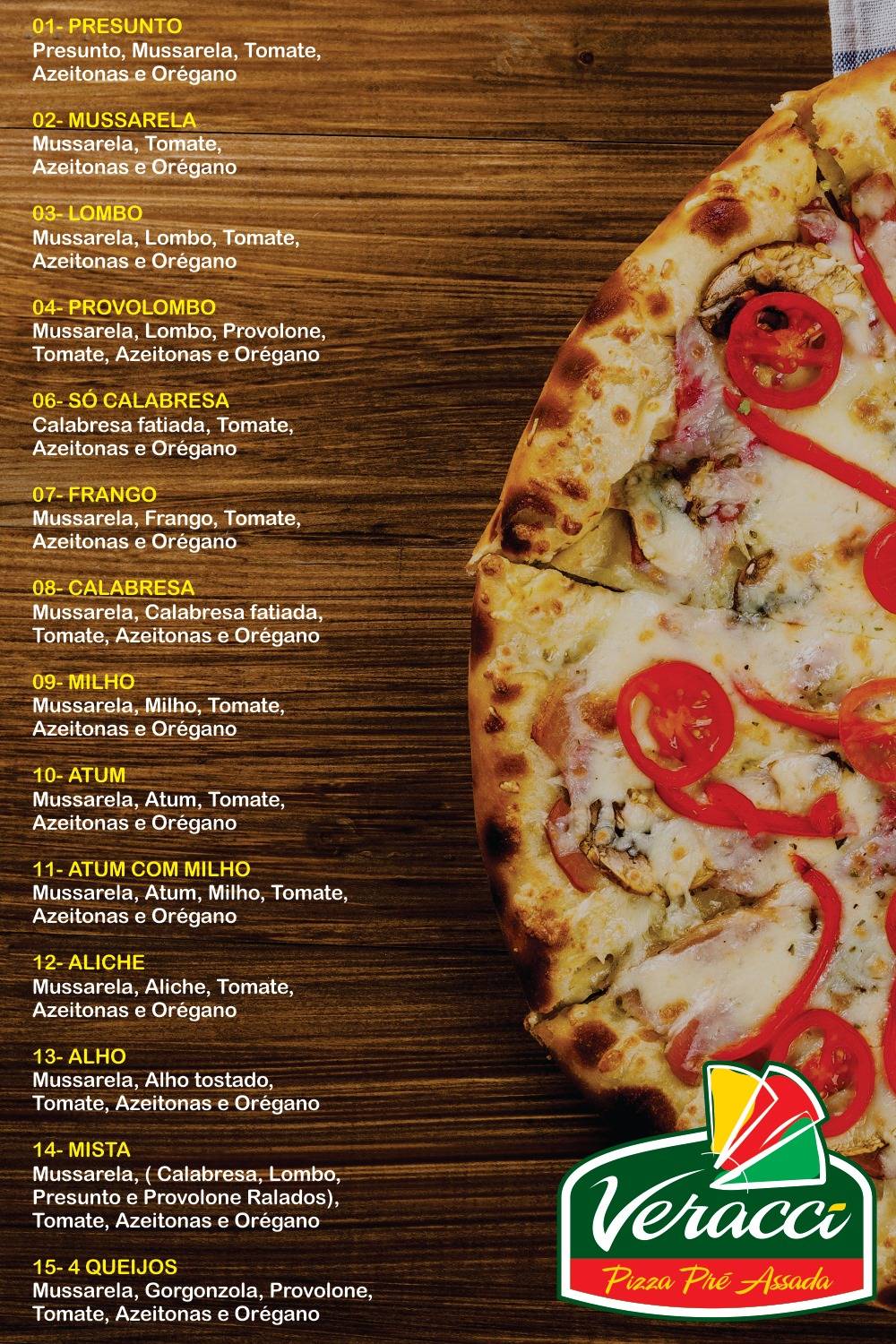 Veracci cardápio
