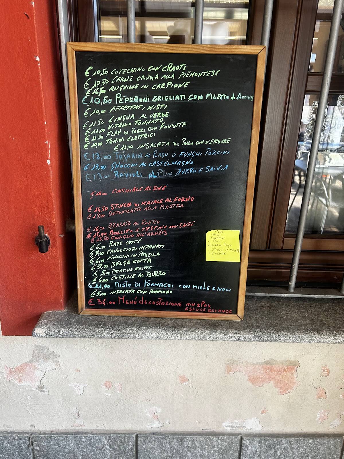 Menu di Rocca Rostìa 
