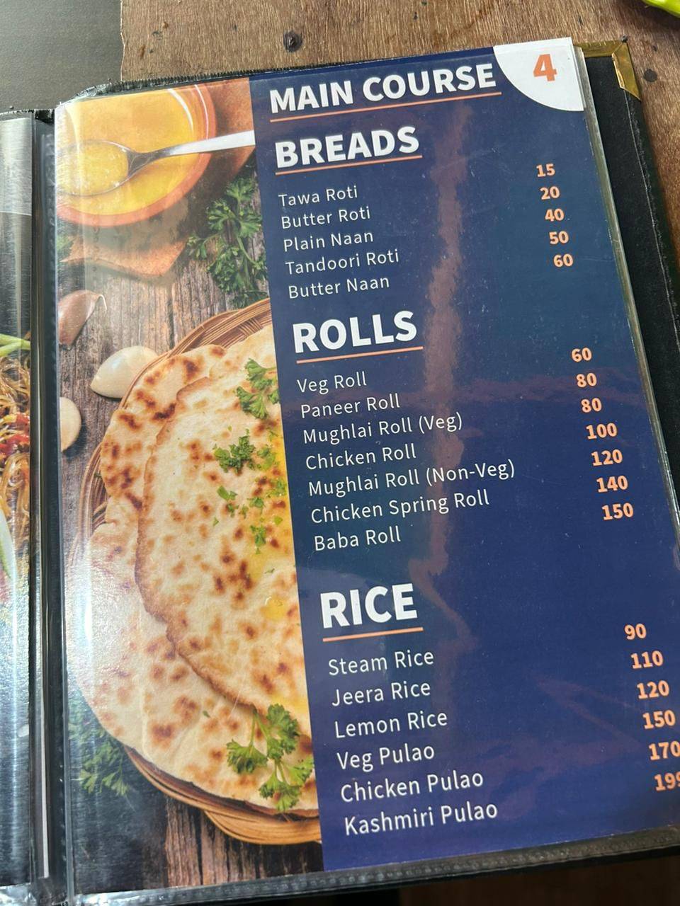 The Rooftop Restaurant menu