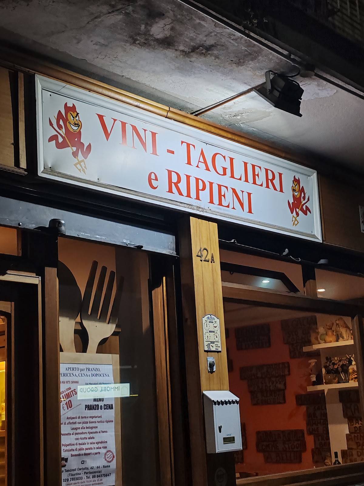 Menu di Vini Taglieri e Ripieni 