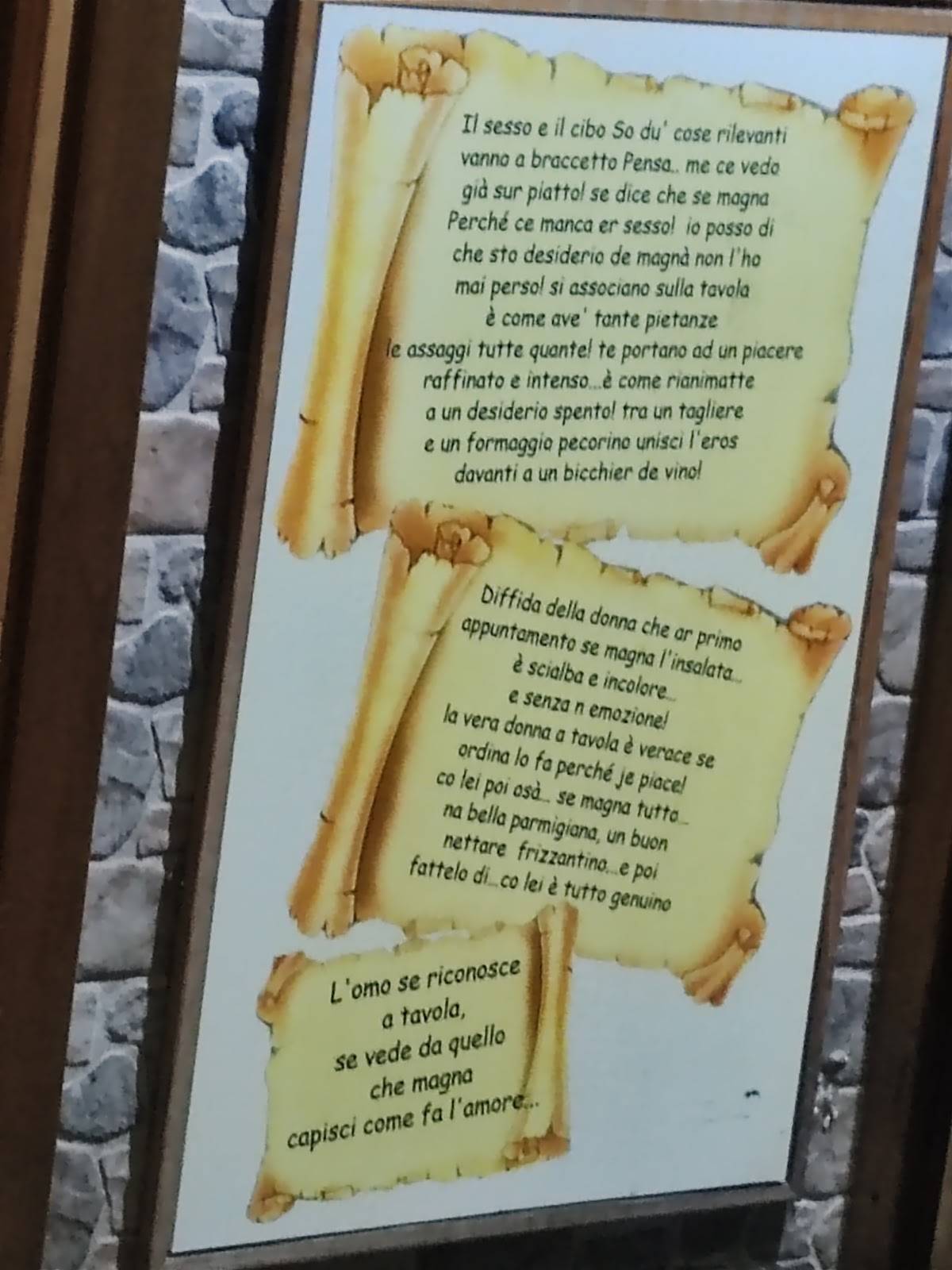 Menu di Vini Taglieri e Ripieni 