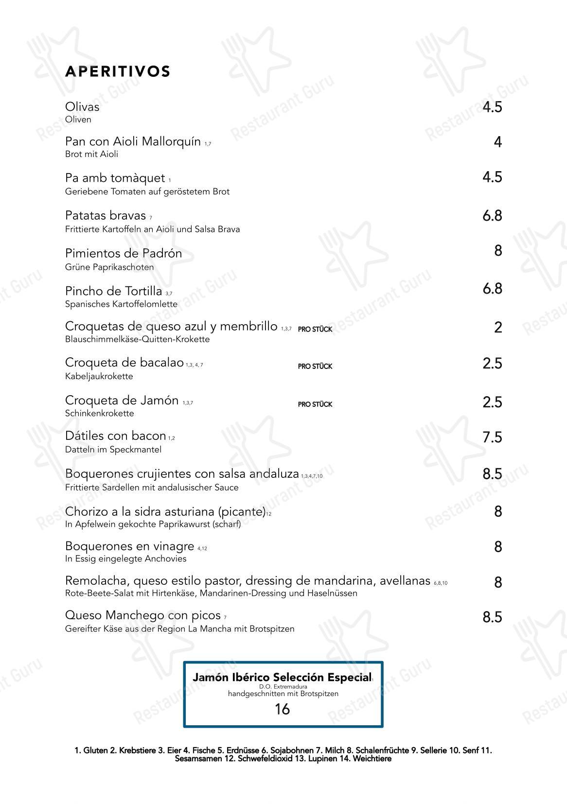 菜单 pour Bar Raval dans Berlin