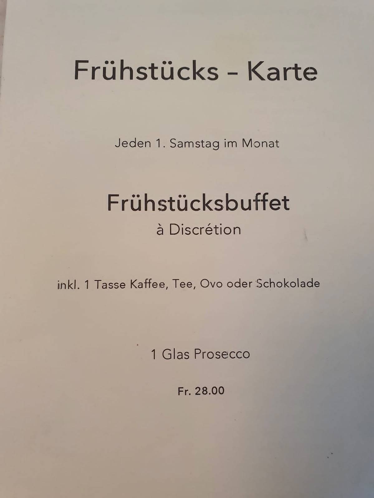 Menu di Cafe Konditorei Rhyner 