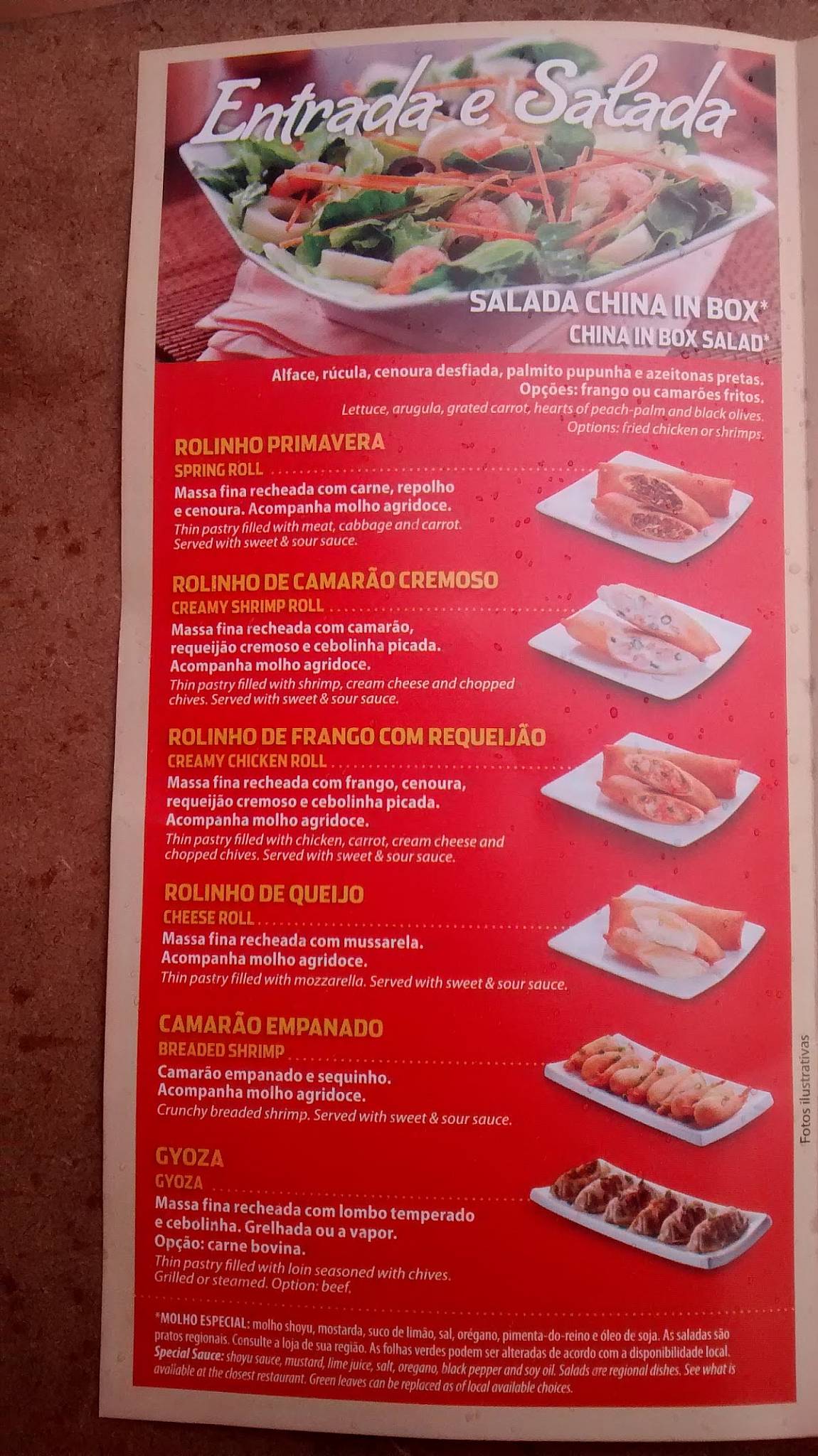 China In Box - Restaurante de Comida Chinesa cardápio