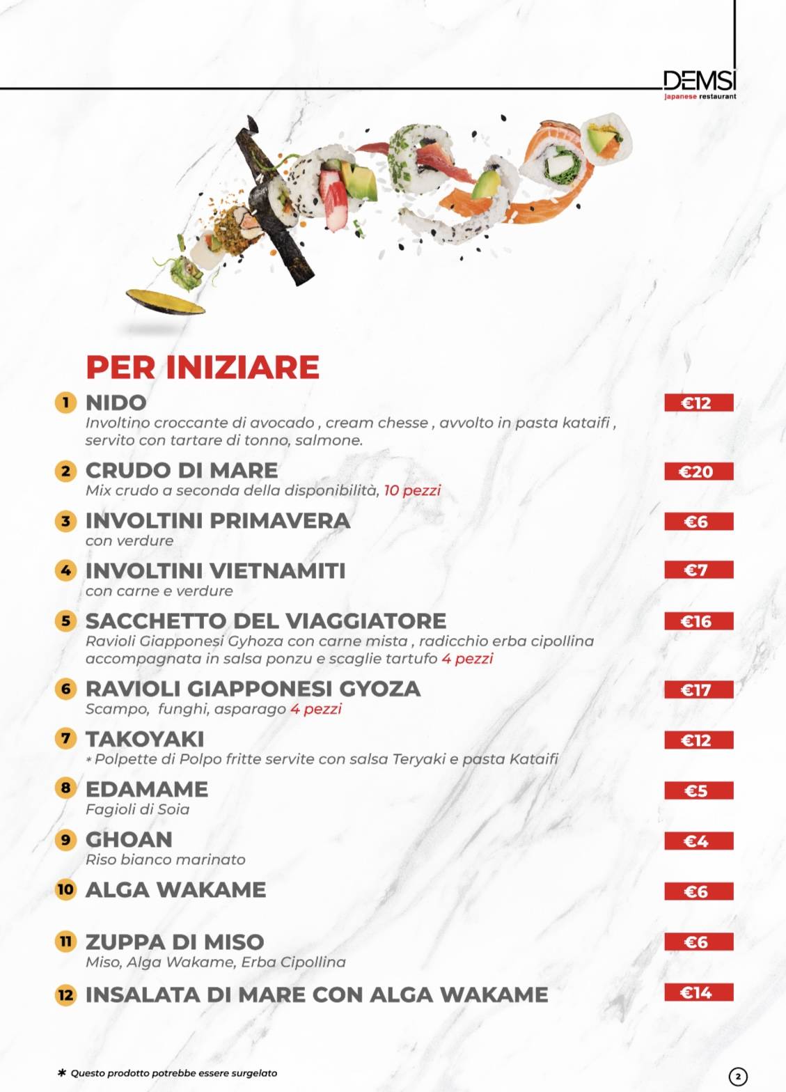 Menu di DEMSI Japanese Restaurant 