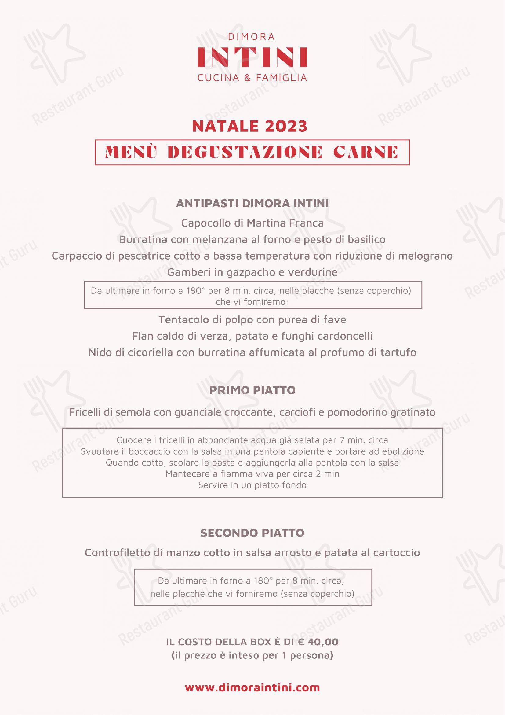 Коктейльная карта per Dimora Intini - Hotel di charme ristorante