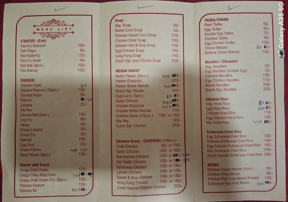 Dutch cloud kitchen menu