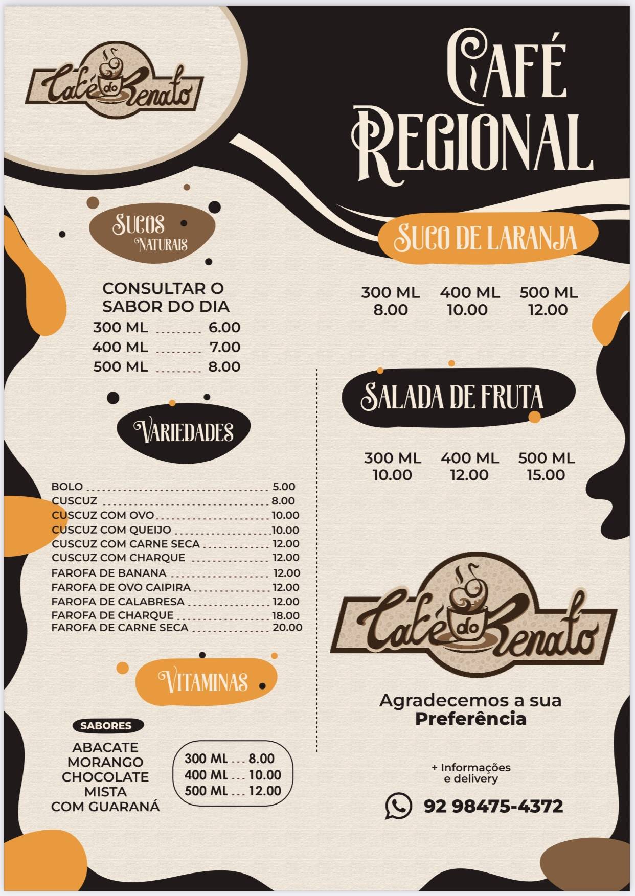 Café & Restaurante do Renato cardápio