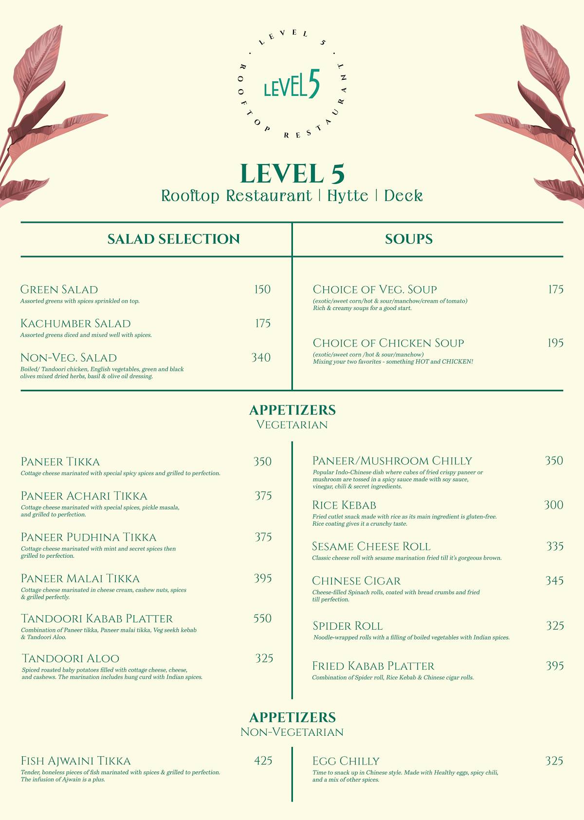 Level 5 BAAR menu