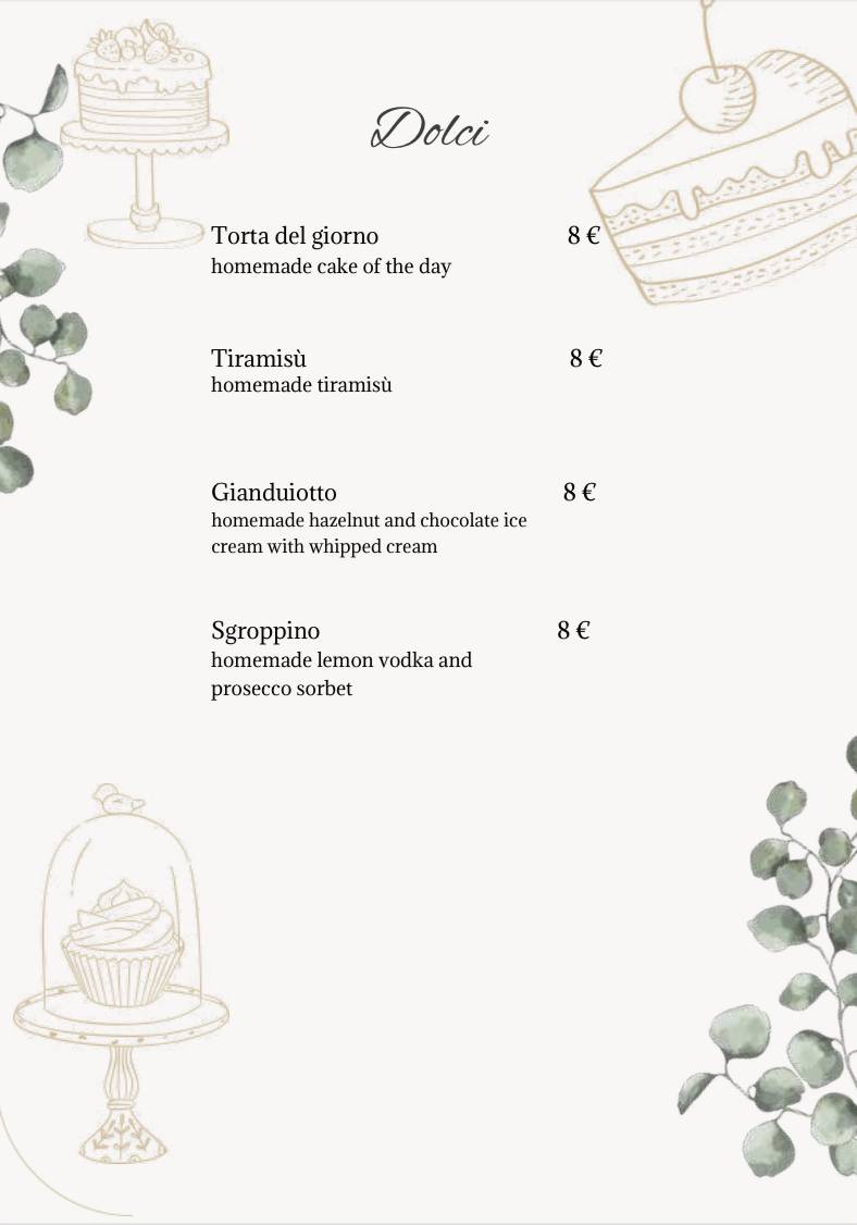 Menu di Ristorante " Roxy Bar" 