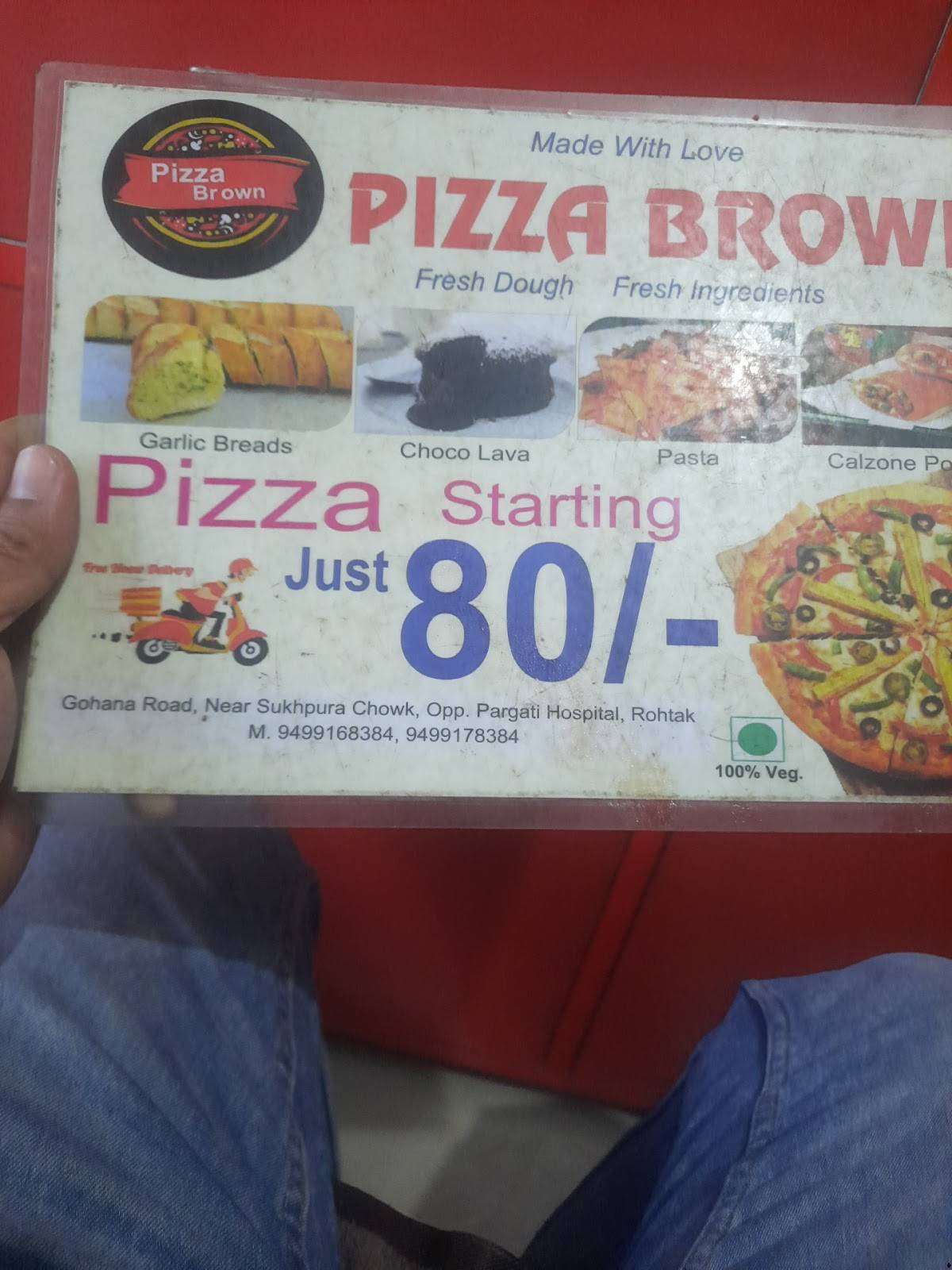 Pizza Brown menu