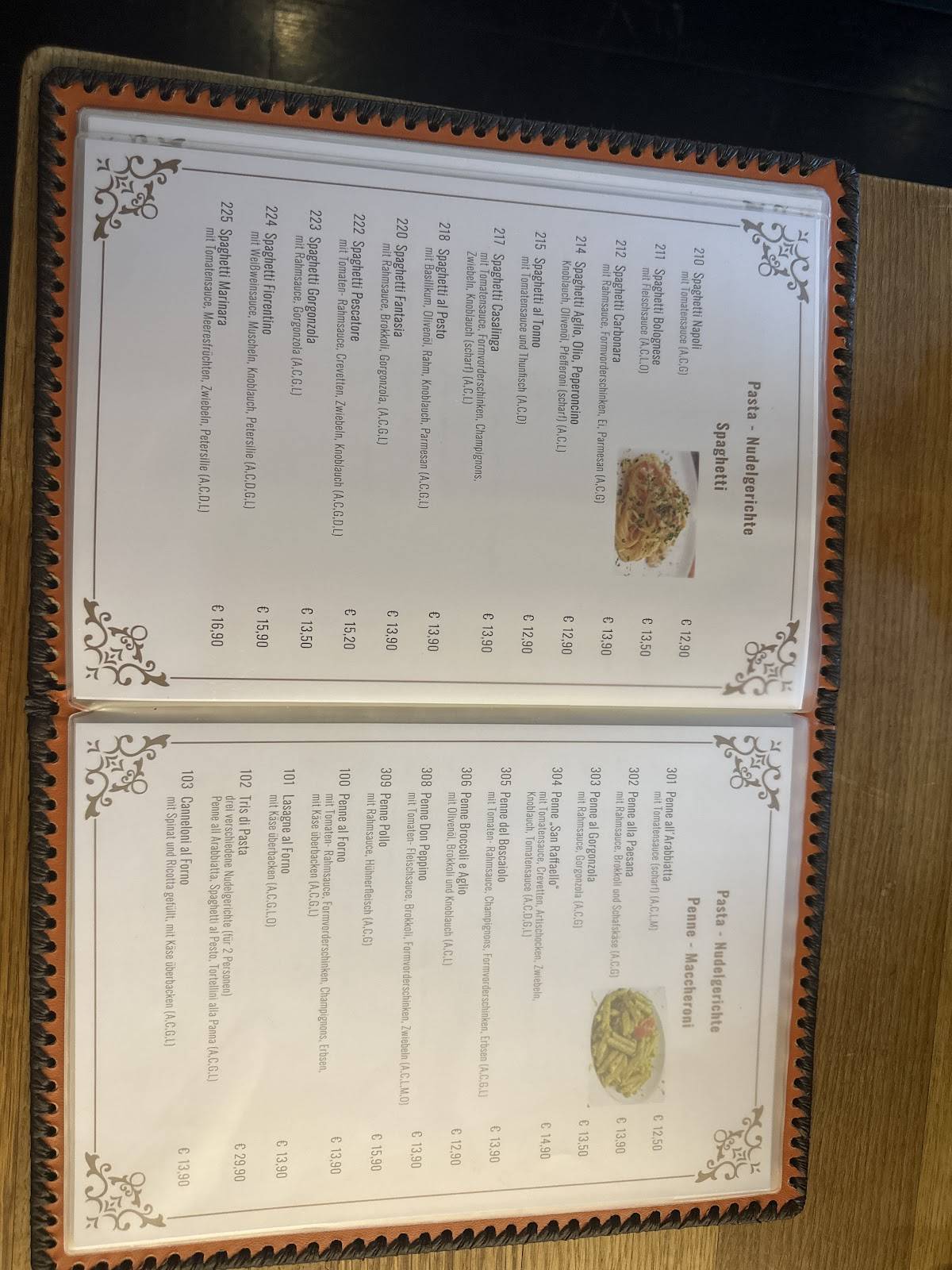 Menu de Pizzeria Ristorante Raffaello