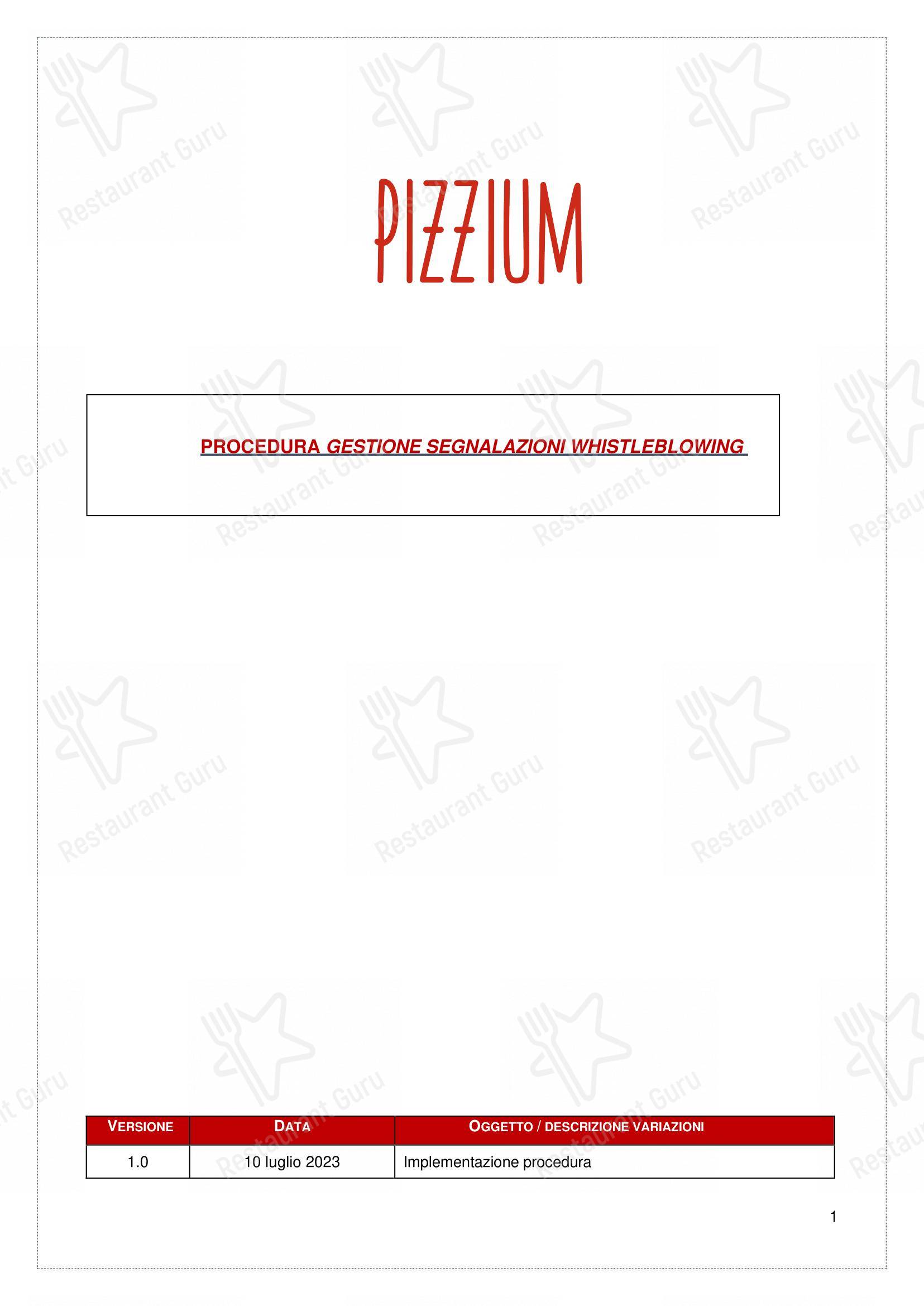 Menu bar per Pizzium - Rimini in Rimini