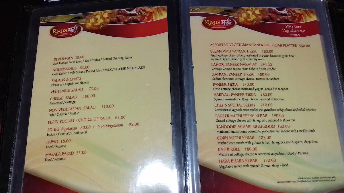 RASOI MAHAL menu