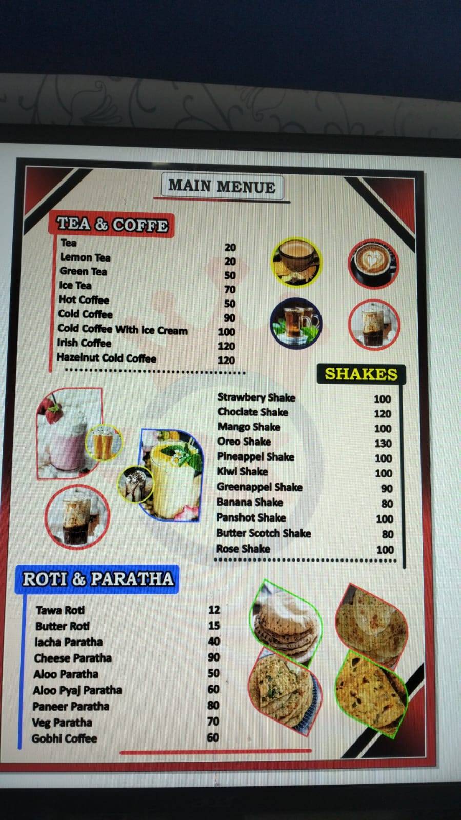 RK Restorant menu